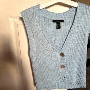 Light blue cropped sweater vest